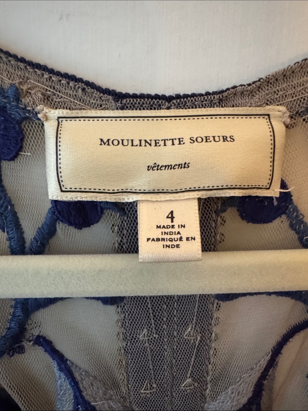 Moulinette Soeurs Blue Embroidered Floral Maxi Dress - Picture 2 of 13